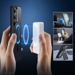 ESR Classic Hybrid Halolock MagSafe dėklas, skirtas Samsung Galaxy S25+ – permatomas juodas