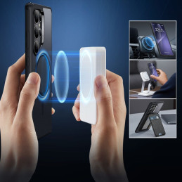 ESR Classic Hybrid Halolock MagSafe dėklas, skirtas Samsung Galaxy S25 Ultra – permatomas juodas