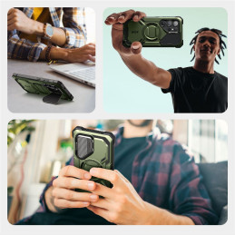 „Supcase IBLSN Armorbox Mag“ dėklas, skirtas „Samsung Galaxy S25 Ultra“ – alyvuogių spalvos