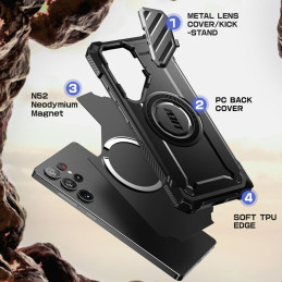 „Supcase UB XT Mag“ dėklas, skirtas „Samsung Galaxy S25 Ultra“ – juodas