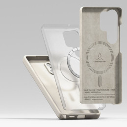„Ringke“ silikoninis „MagSafe“ dėklas, skirtas „Samsung Galaxy S25 Ultra“ – smėlio spalvos