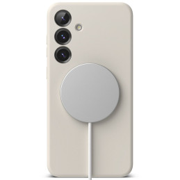 „Ringke“ silikoninis „MagSafe“ dėklas, skirtas „Samsung Galaxy S25+“ – smėlio spalvos