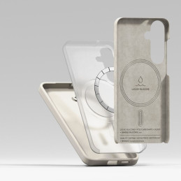 „Ringke“ silikoninis „MagSafe“ dėklas, skirtas „Samsung Galaxy S25+“ – smėlio spalvos