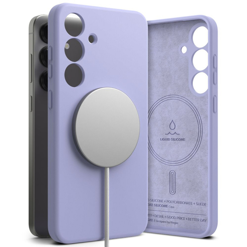 „Ringke“ silikoninis „MagSafe“ dėklas, skirtas „Samsung Galaxy S25+“ – violetinis