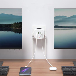 „Tech-Protect PCL3x4“ maitinimo ilgintuvas, 2x USB-A, 2x USB-C, 3x AC tipo „Schuko“ – baltas