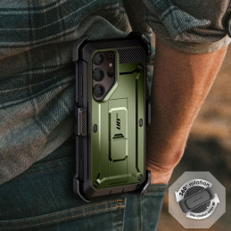„Supcase Unicorn Beetle Pro“ 2 vnt. dėklų, skirtų „Samsung Galaxy S25 Ultra“ – alyvuogių spalvos