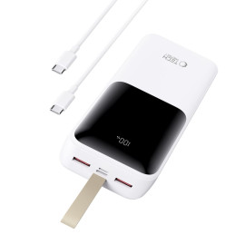 Išorinė baterija „Tech-Protect PB03“ 30000mAh 22,5W - balta