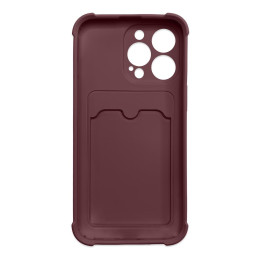 „Card Armor Case“ dėklo dangtelis, skirtas „iPhone 11 Pro Card Wallet“, silikoninis šarvų oro pagalvės dėklas, avietinis