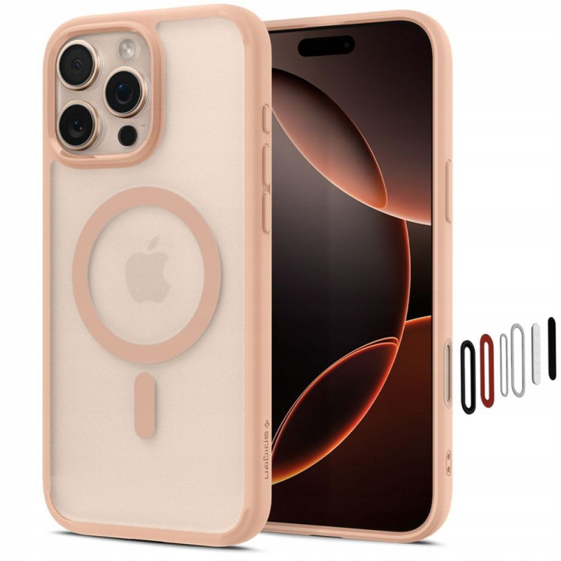 „Spigen Ultra Hybrid T“ „MagSafe“ dėklas, skirtas „iPhone 16 Pro Max“ – rožinis