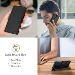 „Tech-Protect“ piniginės dėklas, skirtas „Motorola Moto G15 / G15 Power“ – juodas