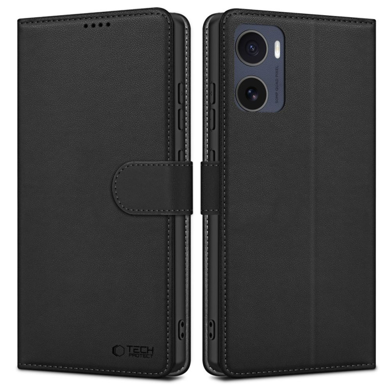 „Tech-Protect“ piniginės dėklas, skirtas „Motorola Moto G05 / E15“ - matinės juodos spalvos