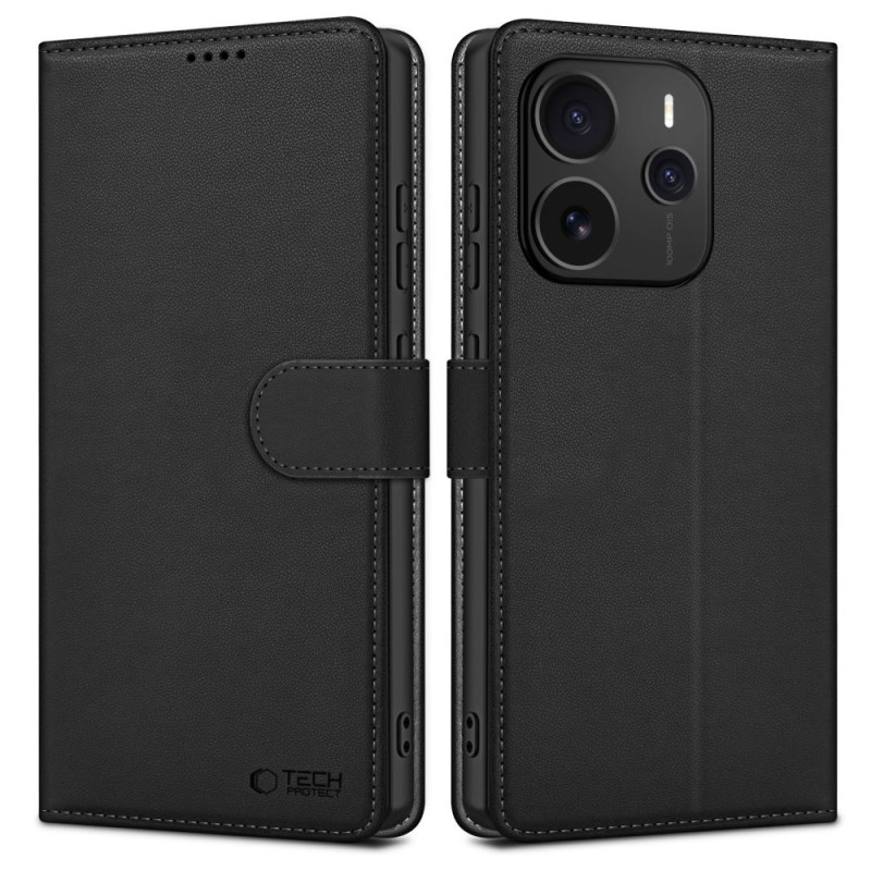 „Tech-Protect“ piniginės dėklas, skirtas „Xiaomi Redmi Note 14 5G“ – matinės juodos spalvos