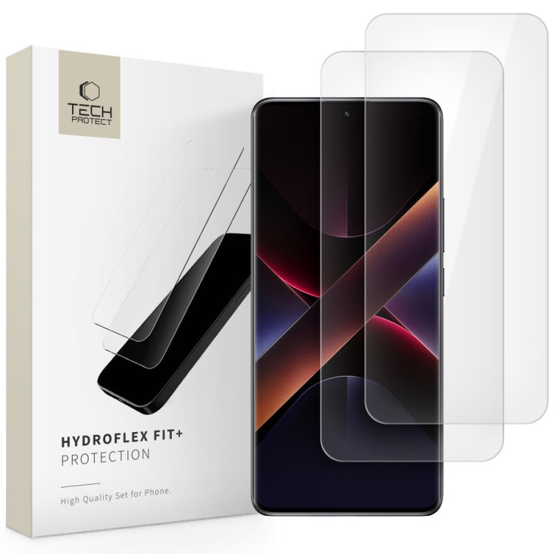 „Tech-Protect Hydroflex Fit+“ 2 hidrogelio plėvelių pakuotė, skirta „Xiaomi Redmi Note 14 Pro 5G / 14 Pro+ 5G / Poco X7 ...