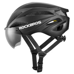 „Rockbros“ dviračio šalmas su skydeliu, nuimami UV apsauginiai akiniai, unisex – juodas