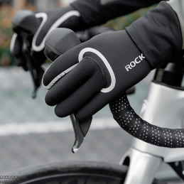 „Rockbros“ visiškai vandeniui atsparios dviratininko pirštinės, dydis: L/ XL – juodos