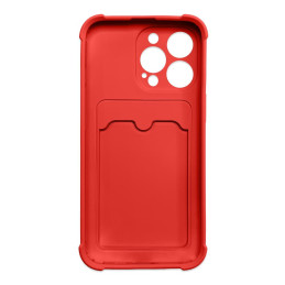 „Card Armor Case“ dėklo dangtelis, skirtas „iPhone 12 Pro Max Card Wallet“, silikoninis šarvų oro pagalvė, raudona