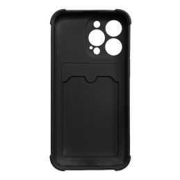 „Card Armor Case“ dėklo dėklas, skirtas „iPhone 13 Mini Card Wallet“, silikoninis šarvų oro pagalvės dėklas, juodas