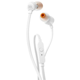 JBL T110 laidinės į ausis įdedamos ausinės su 3,5 mm mini lizdu – baltos