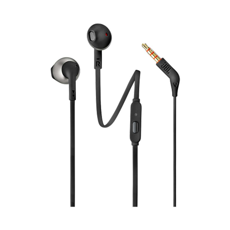 JBL T205 laidinės į ausis įdedamos ausinės su 3,5 mm mini lizdu – juodos