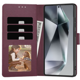 „Tech Protect“ piniginės dėklas, skirtas „Samsung Galaxy S25 Ultra“ – bordo spalvos