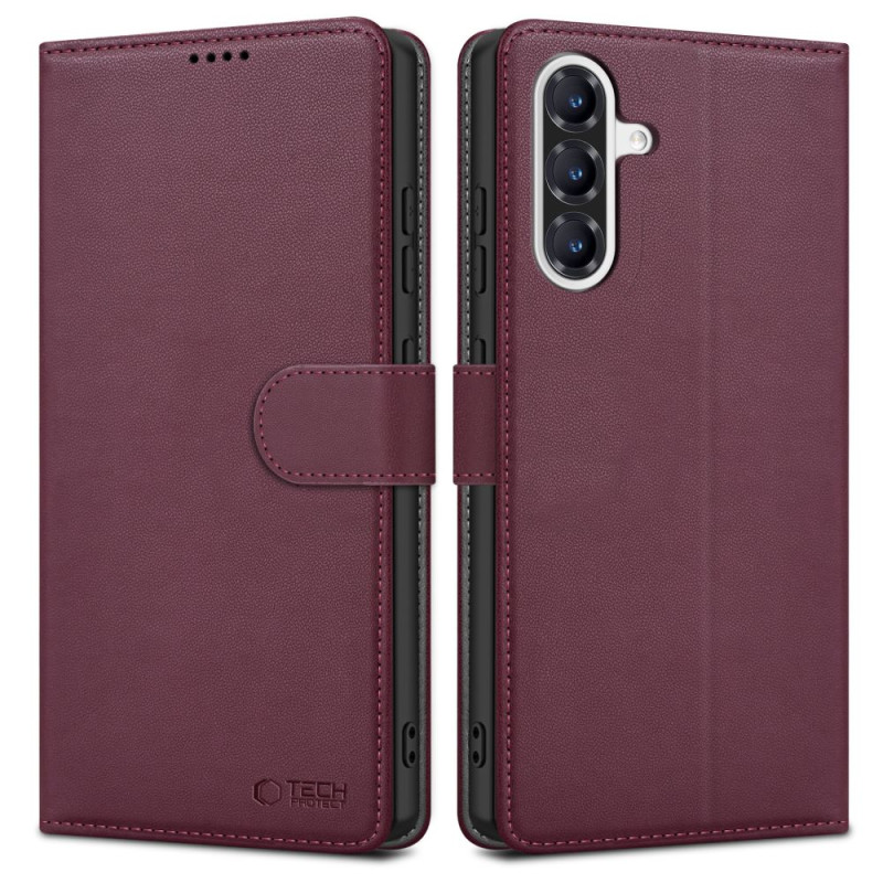 „Tech-Protect“ piniginės dėklas, skirtas „Samsung Galaxy A36 5G“ – bordo spalvos