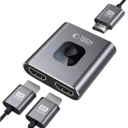 „Tech-Protect HB07“ šakotuvo adapteris 2in1 HDMI 4K 60Hz - pilkas