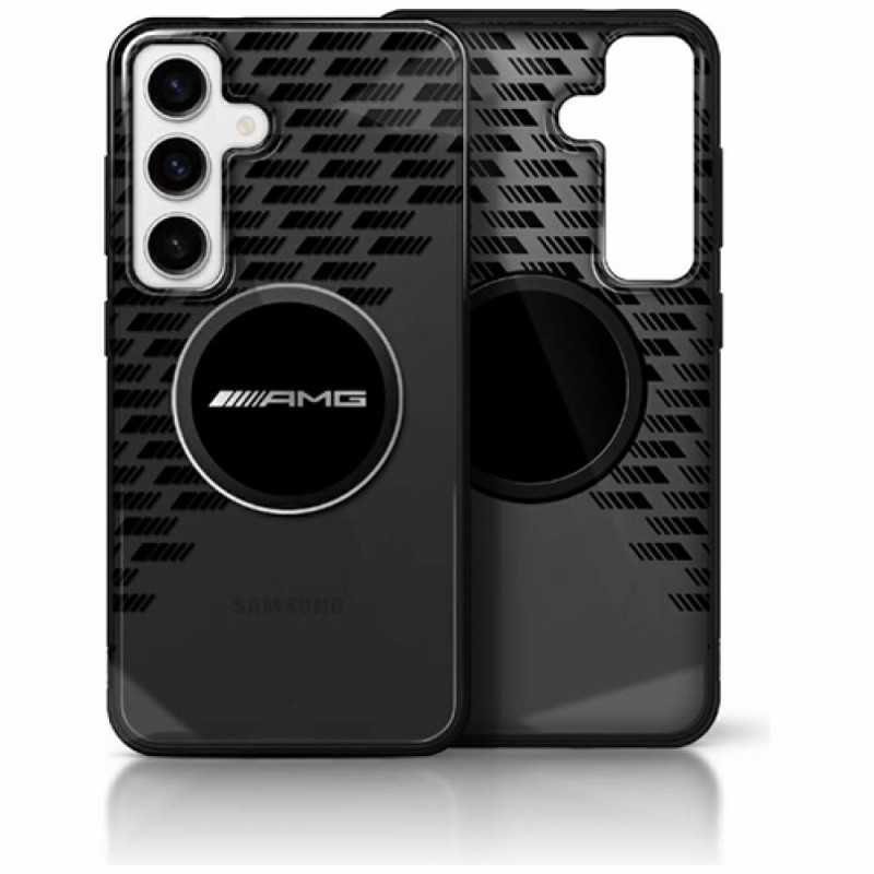 AMG skaidrus „Rhombs MagSafe“ dėklas, skirtas „Samsung Galaxy S25“ – juodas