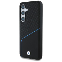 BMW odinis tekstūruotas ir lygus „MagSafe“ dėklas, skirtas „Samsung Galaxy S25“ – juodas