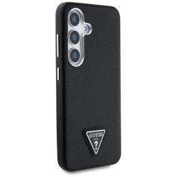 „Guess“ grūdėto trikampio logotipo „MagSafe“ dėklas, skirtas „Samsung Galaxy S25“ – juodas