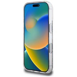 „Guess“ HC dervos dugnu blizgantis „MagSafe“ dėklas, skirtas „iPhone 16“ – sidabrinis