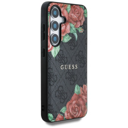 „Guess“ odinis 4G metalinis klasikinis „MagSafe“ dėklas, skirtas „Samsung Galaxy S25“ – juodas