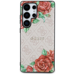 „Guess“ odinis 4G metalinis, klasikinio logotipo „MagSafe“ dėklas, skirtas „Samsung Galaxy S25 Ultra“ – rožinis