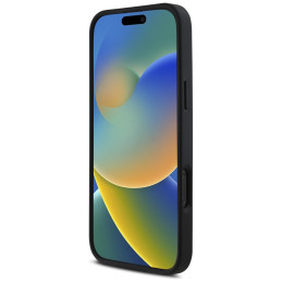 Karl Lagerfeld HC 3D guminis pailgas blizgučių dėklas iPhone 16 Pro Max - juodas