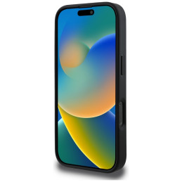 Karl Lagerfeld HC 3D guminis dvigubų galvučių iPhone 16 Pro dėklas - juodas