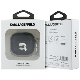 Karl Lagerfeld Monogram Karl Head dėklas AirPods 4 ausinėms – juodas
