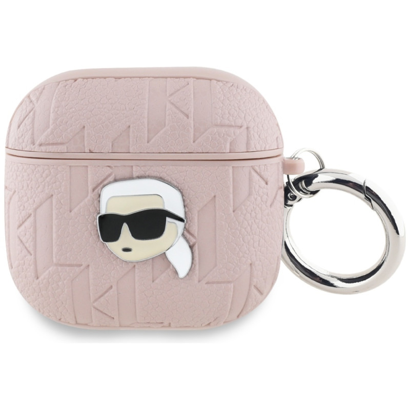 Karl Lagerfeld Monogram Karl Head dėklas, skirtas AirPods 4 ausinėms – rožinis