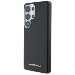 Karl Lagerfeld Saffiano pilnai įvyniojamas pailgas metalinis logotipas su MagSafe dėklu, skirtas Samsung Galaxy S25 Ultr...