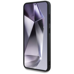 „Mercedes“ odinis lenktų siūlių dėklas, skirtas „Samsung Galaxy S25“ – juodas