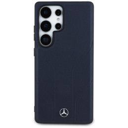 „Mercedes“ odinis „MagSafe“ dėklas su įspaustomis linijomis, skirtas „Samsung Galaxy S25 Ultra“ – mėlynas