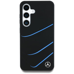 „Mercedes“ silikoninis kontrastingų išlinkimų „MagSafe“ dėklas, skirtas „Samsung Galaxy S25“ – juodas
