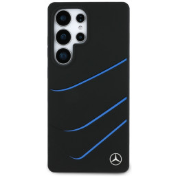 „Mercedes“ silikoninis kontrastingų išlinkimų „MagSafe“ dėklas, skirtas „Samsung Galaxy S25 Ultra“ – juodas