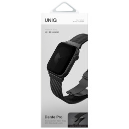 UNIQ Dante Pro Apple Watch dirželis, 40/ 41/ 42 mm, nerūdijančio plieno – grafito spalvos