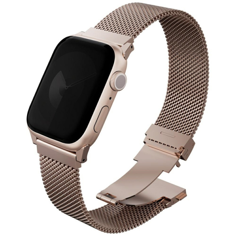 UNIQ Dante Pro Apple Watch dirželis, 44/ 45/ 46/ 49 mm, nerūdijančio plieno – rožinis
