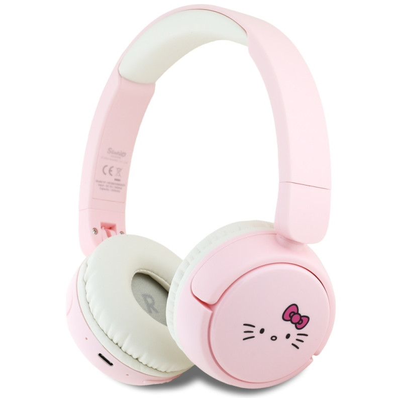„Bluetooth“ ausinės su „Hello Kitty“ veido logotipu – rožinės