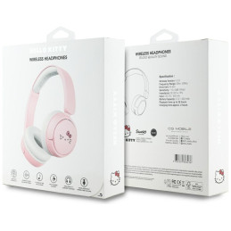 „Bluetooth“ ausinės su „Hello Kitty“ veido logotipu – rožinės