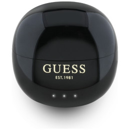 „Guess“ blizgios kiaušinio formos spausdinto klasikinio logotipo TWS ausinės - juodos
