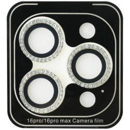 „Guess“ „Rhinestone“ kameros objektyvo stiklas, skirtas „iPhone 16 Pro / 16 Pro Max“ – auksinis