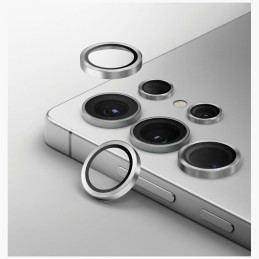 UNIQ Optix aliuminio kameros objektyvas, skirtas „Samsung Galaxy S25 Ultra“ – sidabrinis