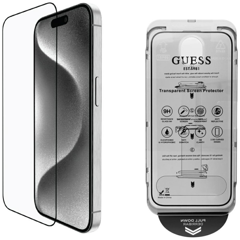 „Guess BP Rhinestone 2in1“ ekrano apsaugos ir kameros objektyvo rinkinys, skirtas „iPhone 16 Pro Max“ – auksinis