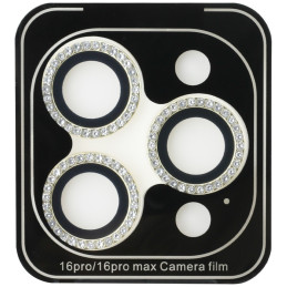 „Guess BP Rhinestone 2in1“ ekrano apsaugos ir kameros objektyvo rinkinys, skirtas „iPhone 16 Pro Max“ – auksinis
